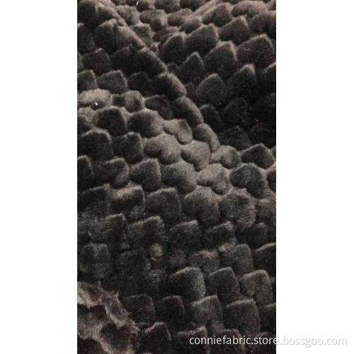 100%Poyester Mink Hair-Like with Jacquard Knitted Fabric